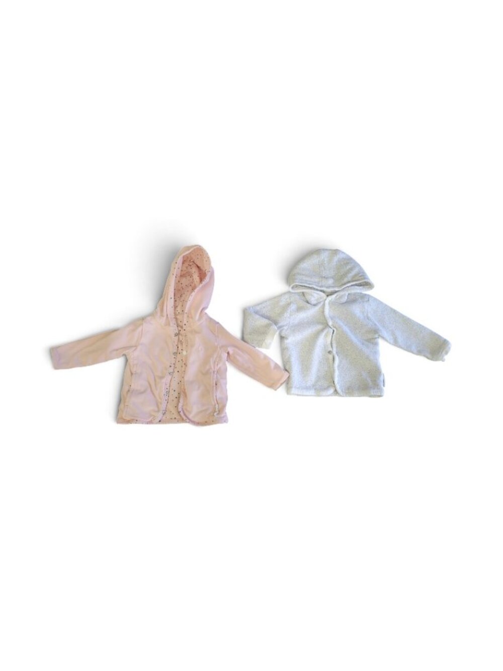 Noppies Reversible Hooded Baby Jacket Bundle Pink 0-3M & Grey 3M